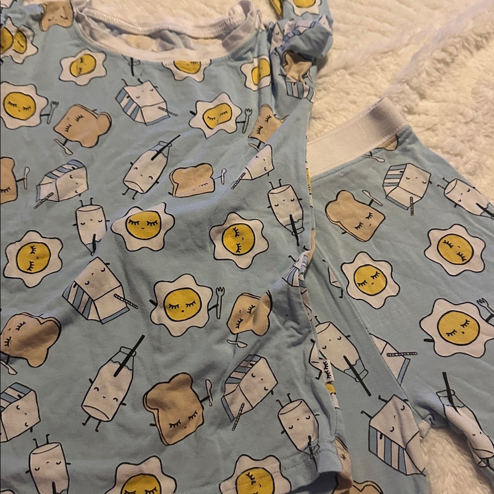 Little Sleepier Blue Breakfast Buddies Pajamas - Picture 3 of 3